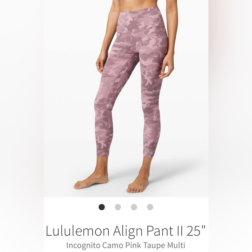 Lululemon Align Leggings Pink Camo EUC Size 4